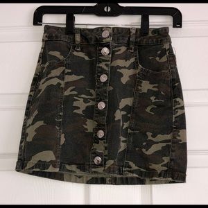 Super Mini Camo High Rise Skirt